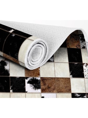 EXCLUSIVE Toprak Dijital Halı Susan Geometrik Kahverengi Siyah 120 x 180 cm