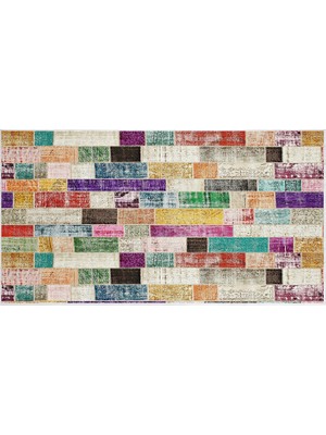 EXCLUSIVE Toprak Dijital Halı Lana Patchwork Renkli 80 x 120 cm