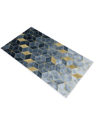 Exclusive Toprak Dijital Halı Verna Geometrik Mavi