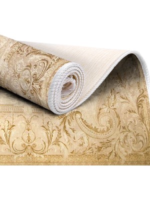 EXCLUSIVE Saray Dijital Halı Saçaklı Susie Klasik Kahverengi 80 x 120 cm