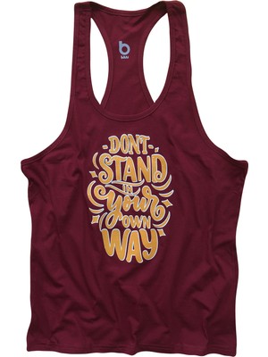 Bluu Fitness Gym Tank Top Sporcu Atleti Don't Stand Bordo