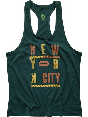 Bluu Fitness Gym Tank Top Sporcu Atleti Nyc Yeşil