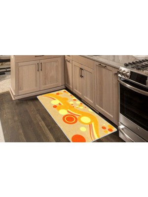 Colorix Kaymaz Deri Taban Tezgah Önü Mutfak Paspası 75 x 150 cm No: 137