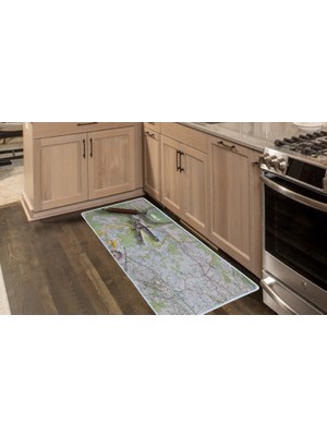 Colorix Kaymaz Deri Taban Tezgah Önü Mutfak Paspası 75 x 150 cm No: 451