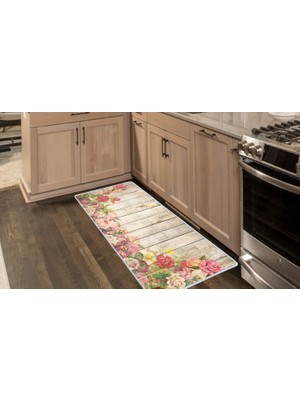 Colorix Kaymaz Deri Taban Tezgah Önü Mutfak Paspası 75 x 150 cm No: 505