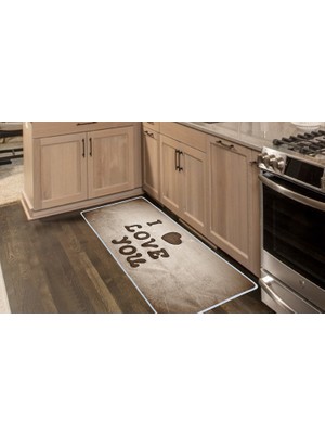 Colorix Kaymaz Deri Taban Tezgah Önü Mutfak Paspası 75 x 150 cm No: 573