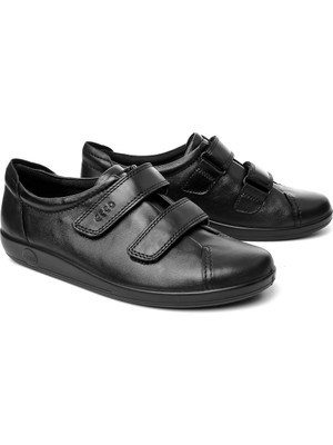 Ecco Siyah Kadın Oxford / Ayakkabı 20651356723 Ecco Soft 2.0 Black Wıth Black Sole