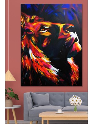 Hediyeler Kapında 50 x 70 Lion Duvar Kanvas Tablo