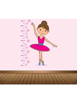 Kt Decoration Balerin Boy Ölçer Kız Çocuk Odası Gelişim Tablosu Duvar Sticker