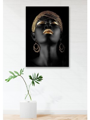 Hediyeler Kapında  Black And Gold Duvar Kanvas Tablo 50 x 70 cm