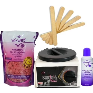 Smooth Makine Vivet Boncuk İnci Ağda Pudralı Pembe 4'lü Set