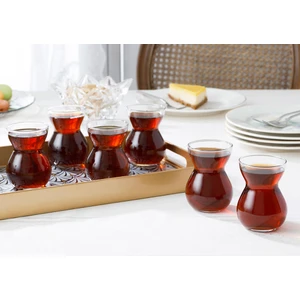English Home Etnik Cam 6'lı Çay Bardağı 140 ml Şeffaf