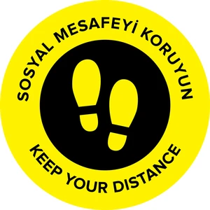 Sosyal Mesafe Uyarı Sticker Yer Laminasyonu