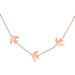 Afrodit Silver Sıralı Kırlangıç Kuşları Tasarım Kadın Gümüş Kolye