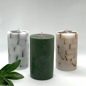 Parçacık Tasarımlı 8 x 13 cm Aromalı 3lü Mum Seti