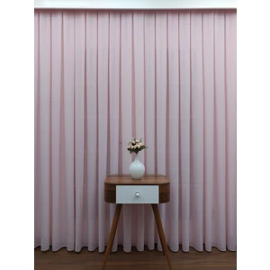 Esse Home Pembe - Armür Dokuma Düz Tül Perde (İpeksi) Çok Dökümlü 100 x 260 Normal Pile 1/2.5