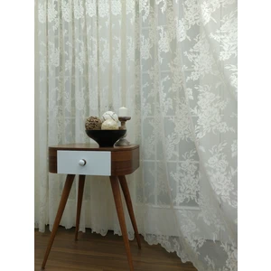 Esse Home Gül Desenli Dantel Tül Perde 100 x 250 Normal Pile 1/2.5