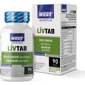West Nutrition Livtab Milk Thistle (Deve Dikeni) Ve Enginar Ekstresi Karışımı 90 Tablet X 1000 Mg