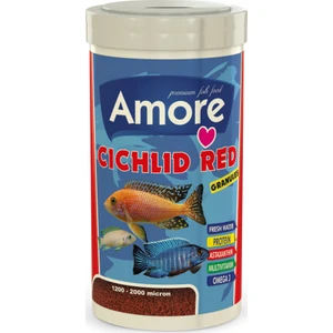 Cichlid Red Granules Malawi Amerikan Tanganyika Ciklet Yüksek Protein 250ML Balık Yemi