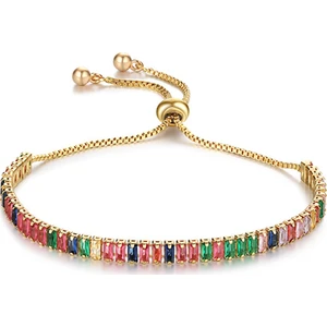 Su Yolu Renkli Baget Taşlı Kadın Bileklik EG03