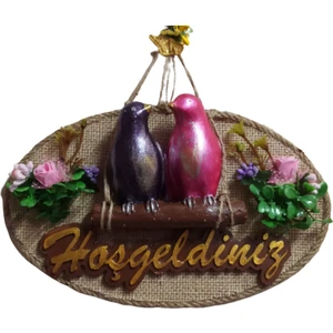 Aile Kuş Hoşgeldiniz Kapı Süsü