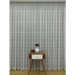 Esse Home Enine Çizgili Etek Ucu Desenli Tül Perde 550 x 260 Normal Pile 1/2.5
