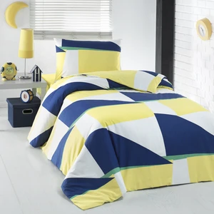 Menderes Home Sweet Sarı Lacivert Ranforce Tek Kişilik Nevresim Takımı