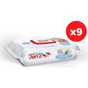 Baby Turco Islak Mendil Havlu Beyaz Sabun Kokulu Kapaklı 9X90 Yaprak