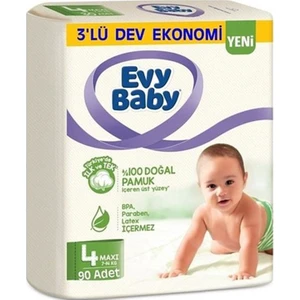 Evy Baby 4 Numara Bebek Bezi 7-14 kg Maxi Ultra Fırsat Paketi 90 Adet