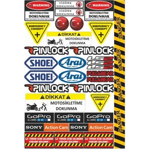 Stickermarket Motosiklet Kask Sticker Seti