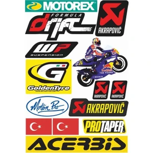 Motosiklet Sponsor Sticker Seti (H)
