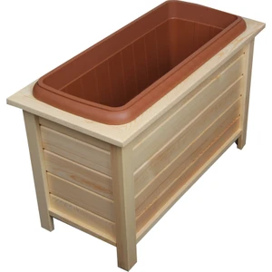 2mm Ahşap Diktörgen Doğal Renk Saksı 38 lt  79 x 38 cm Y:48 cm