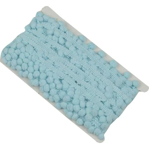 Kumaş Fırsatı Sıralı Ponpon Bebe Mavi