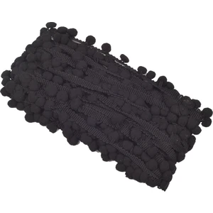 Kumaş Fırsatı Sıralı Ponpon Siyah