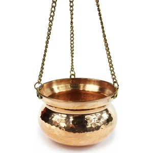 Anatolia Kabak Bakır Askılı Saksı 14 cm