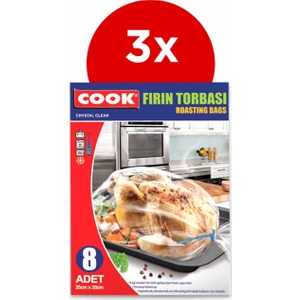 Fırın Torbası 8'li Standart Boy 25 x 38 cm 3'lü Paket
