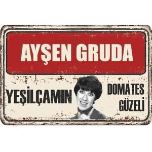 Hayat Poster Ayşen Gruda Yeşilçam Retro Ahşap Poster