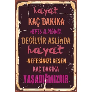 Hayat Poster Duvar Yazıları 1 Retro Vintage Ahşap Poster