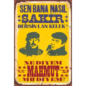 Hayat Poster Sen Bana Nasıl Şakir Dersin Yeşilçam Retro Vintage Ahşap Poster