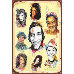 Hayat Poster Ustalar Yeşilçam Retro Vintage Ahşap Poster