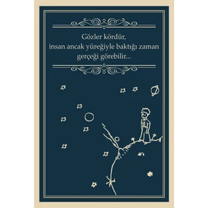 Hayat Poster Küçük Prens Gözler Kördür Retro Vintage Ahşap Poster