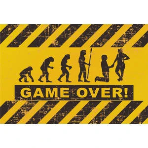 Hayat Poster Game Ower Retro Vintage Ahşap Poster