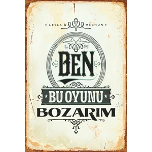 Hayat Poster Ben Bu Oyunu Bozarım Leyla ile Mecnun Retro Vintage Ahşap Poster