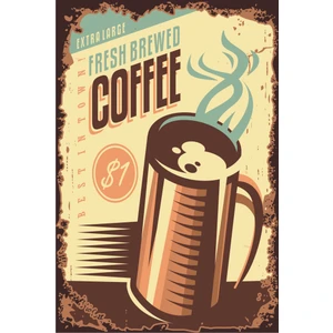 Hayat Poster Taze Kahve Retro Vintage Ahşap Poster