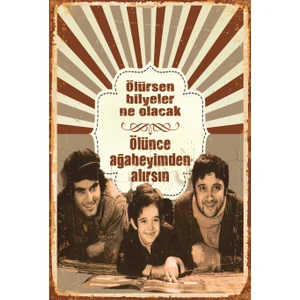Hayat Poster Canım Kardeşim Tarık Akan Halit Akçatepe Yeşilçam Retro Vintage Ahşap Poster