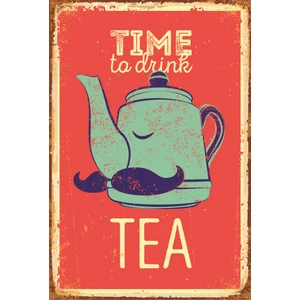 Hayat Poster Çay Zamanı Retro Vintage Ahşap Poster