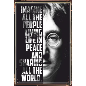 Hayat Poster John Lennon Imagine Retro Vintage Ahşap Poster