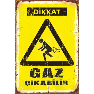 Hayat Poster Dikkat Gaz Çıkabilir Retro Vintage Ahşap Poster