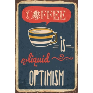 Hayat Poster Kahve Iyimser Retro Vintage Ahşap Poster