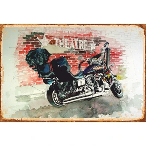 Hayat Poster Motor Retro Vintage Ahşap Poster